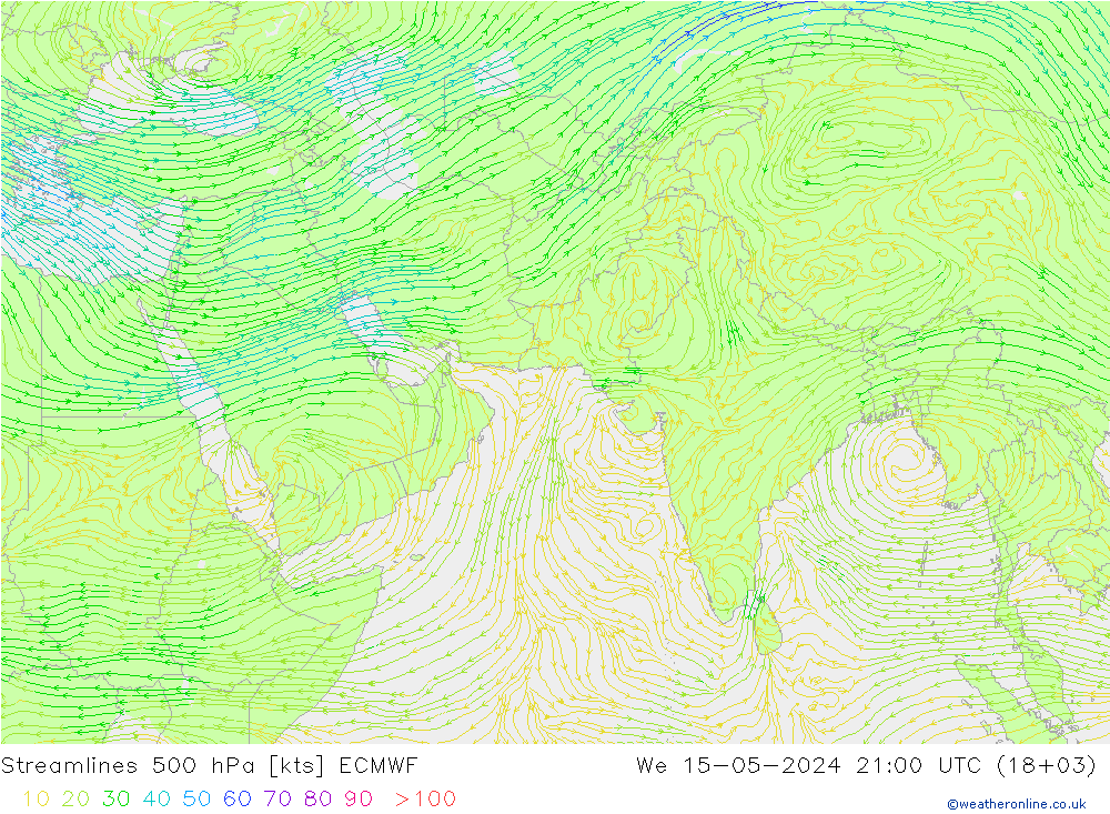 风 500 hPa ECMWF 星期三 15.05.2024 21 UTC