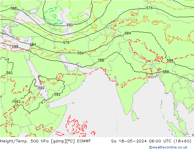Z500/Rain (+SLP)/Z850 ECMWF Sáb 18.05.2024 06 UTC