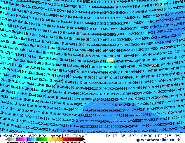 Z500/Rain (+SLP)/Z850 ECMWF ven 17.05.2024 06 UTC