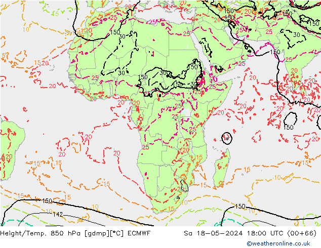 Z500/Regen(+SLP)/Z850 ECMWF za 18.05.2024 18 UTC