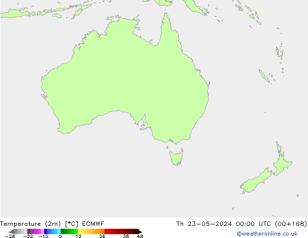 Temperatura (2m) ECMWF Qui 23.05.2024 00 UTC