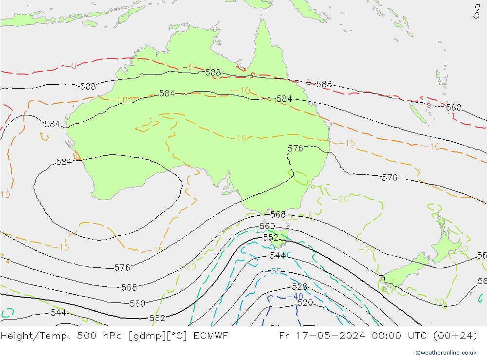 Height/Temp. 500 гПа ECMWF пт 17.05.2024 00 UTC