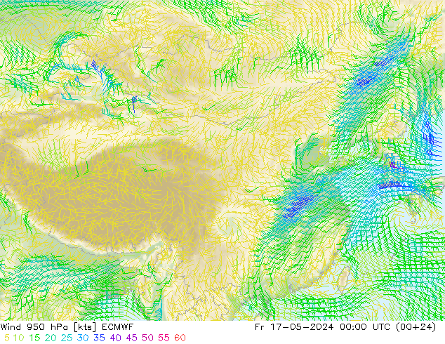风 950 hPa ECMWF 星期五 17.05.2024 00 UTC