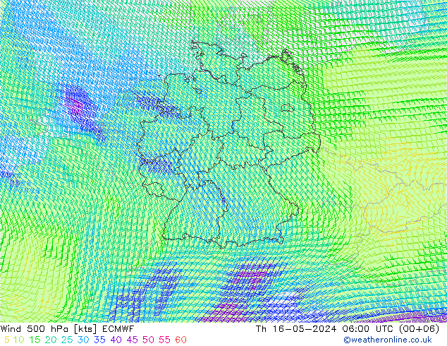 风 500 hPa ECMWF 星期四 16.05.2024 06 UTC