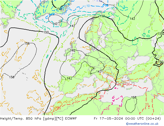 Z500/Rain (+SLP)/Z850 ECMWF 星期五 17.05.2024 00 UTC