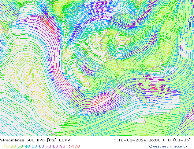 Rüzgar 300 hPa ECMWF Per 16.05.2024 06 UTC