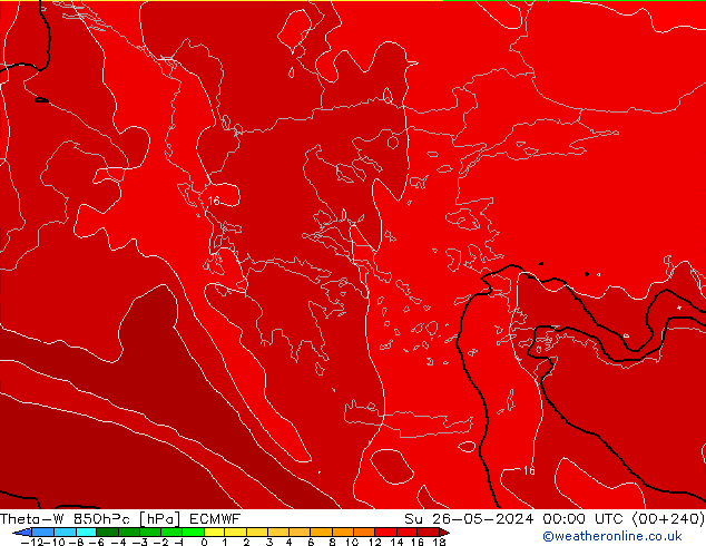 Theta-W 850hPa ECMWF Ne 26.05.2024 00 UTC