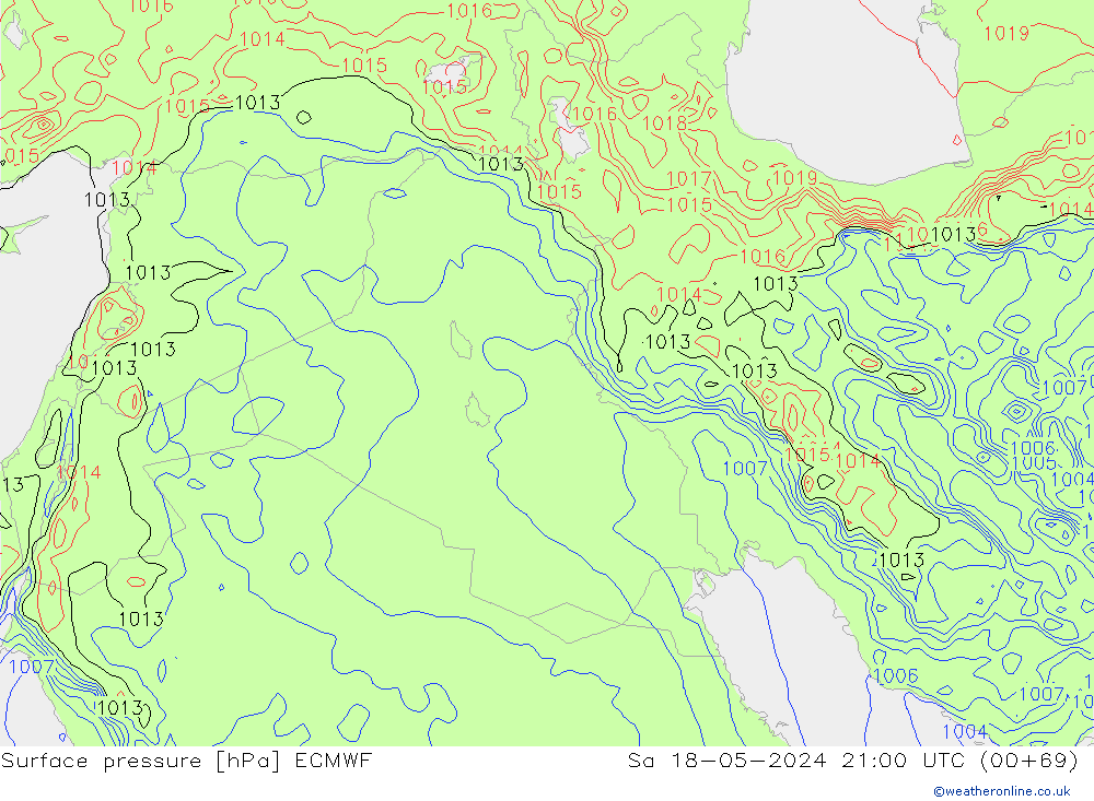 pression de l'air ECMWF sam 18.05.2024 21 UTC