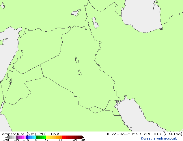 Sıcaklık Haritası (2m) ECMWF Per 23.05.2024 00 UTC