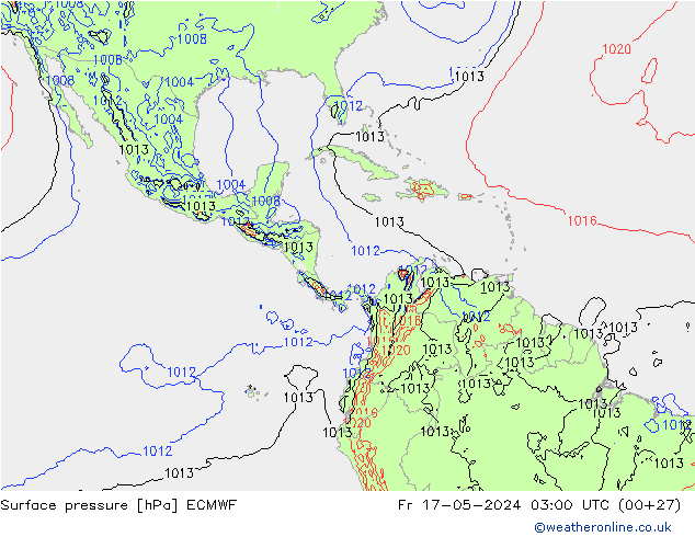 Yer basıncı ECMWF Cu 17.05.2024 03 UTC