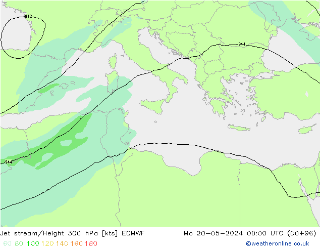 Jet stream ECMWF Seg 20.05.2024 00 UTC
