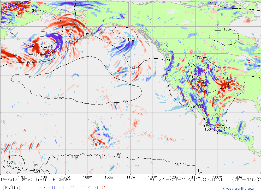 T-Adv. 850 hPa ECMWF  24.05.2024 00 UTC