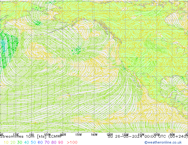 Linia prądu 10m ECMWF nie. 26.05.2024 00 UTC