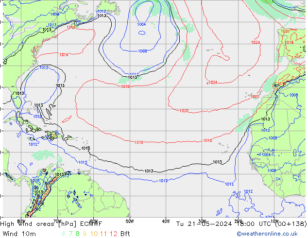 High wind areas ECMWF mar 21.05.2024 18 UTC