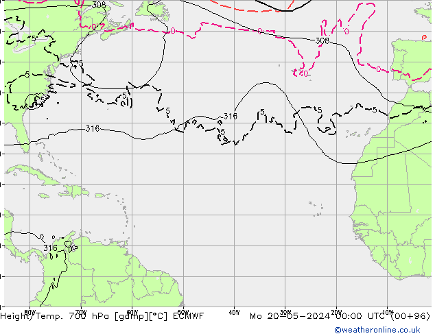 Height/Temp. 700 hPa ECMWF  20.05.2024 00 UTC