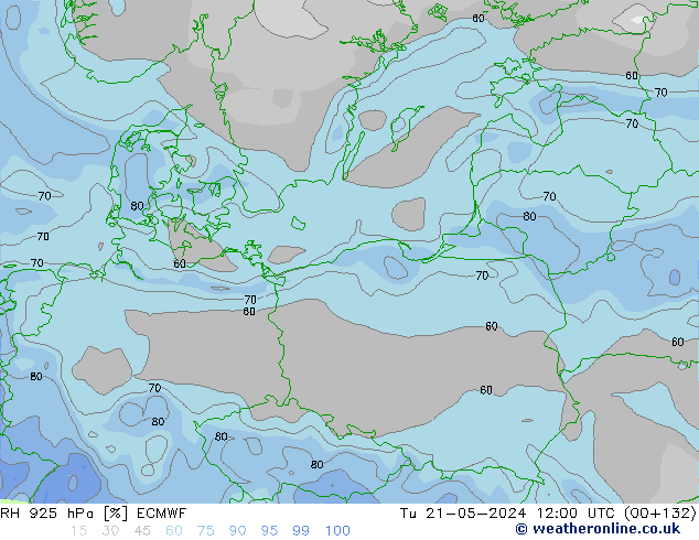 RH 925 hPa ECMWF Ter 21.05.2024 12 UTC