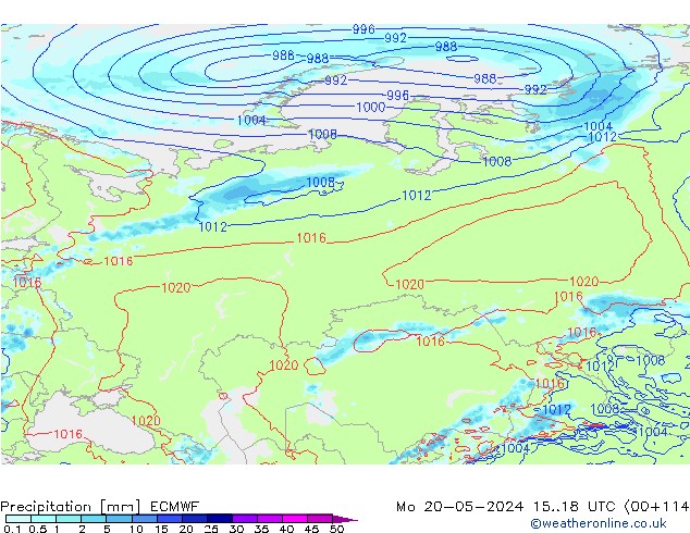 Neerslag ECMWF ma 20.05.2024 18 UTC