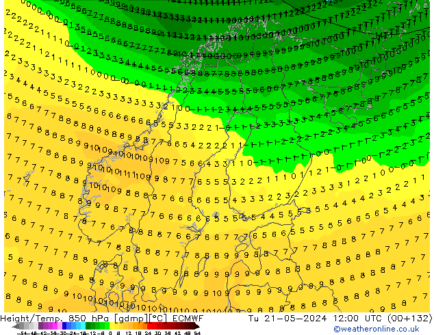 Z500/Rain (+SLP)/Z850 ECMWF mar 21.05.2024 12 UTC