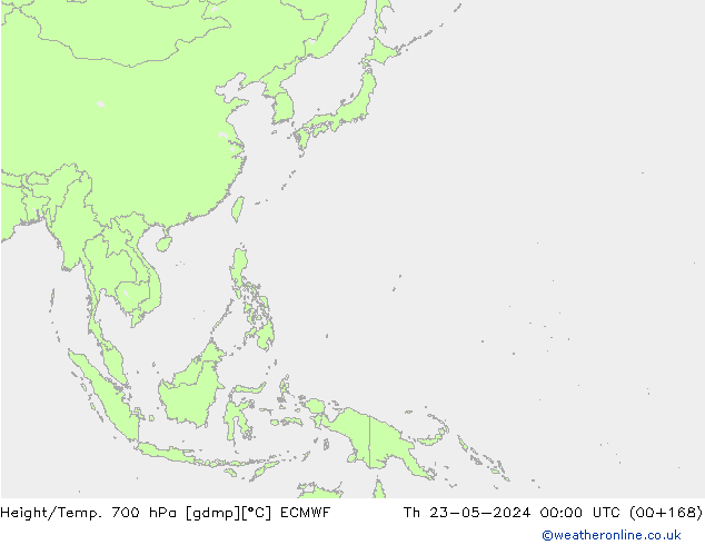 Hoogte/Temp. 700 hPa ECMWF do 23.05.2024 00 UTC