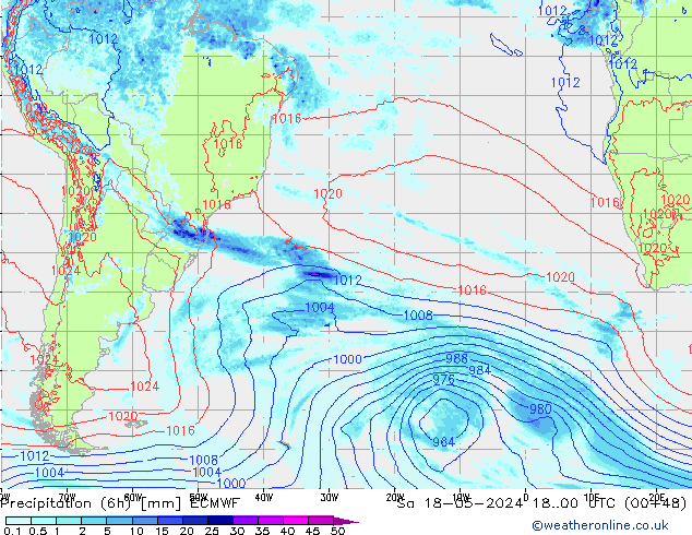 Z500/Rain (+SLP)/Z850 ECMWF Sa 18.05.2024 00 UTC