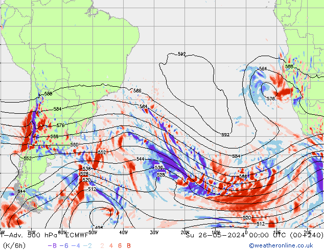 T-Adv. 500 hPa ECMWF dim 26.05.2024 00 UTC