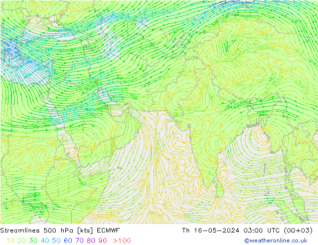 风 500 hPa ECMWF 星期四 16.05.2024 03 UTC