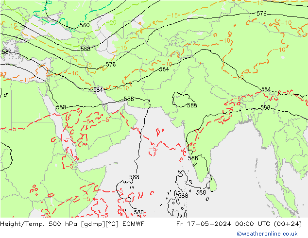 Z500/Rain (+SLP)/Z850 ECMWF 星期五 17.05.2024 00 UTC