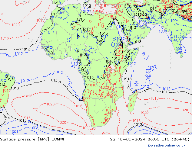 pression de l'air ECMWF sam 18.05.2024 06 UTC