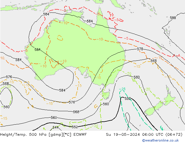 Z500/Rain (+SLP)/Z850 ECMWF dom 19.05.2024 06 UTC