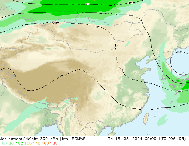 高速氣流 ECMWF 星期四 16.05.2024 09 UTC