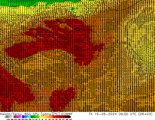 Height/Temp. 850 hPa ECMWF 星期四 16.05.2024 09 UTC