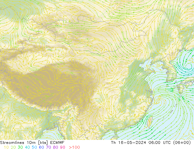 风 10m ECMWF 星期四 16.05.2024 06 UTC