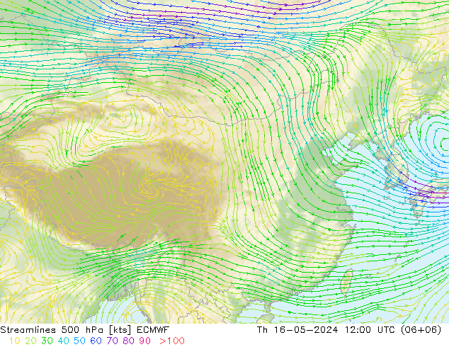 风 500 hPa ECMWF 星期四 16.05.2024 12 UTC