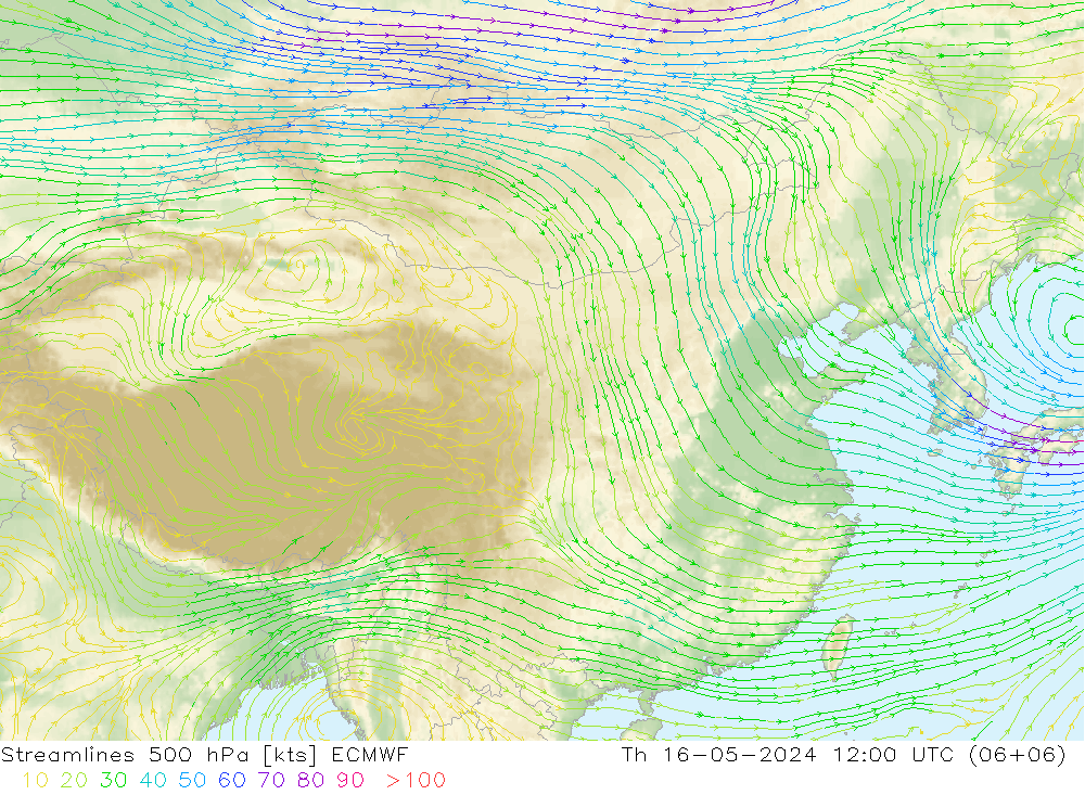 风 500 hPa ECMWF 星期四 16.05.2024 12 UTC