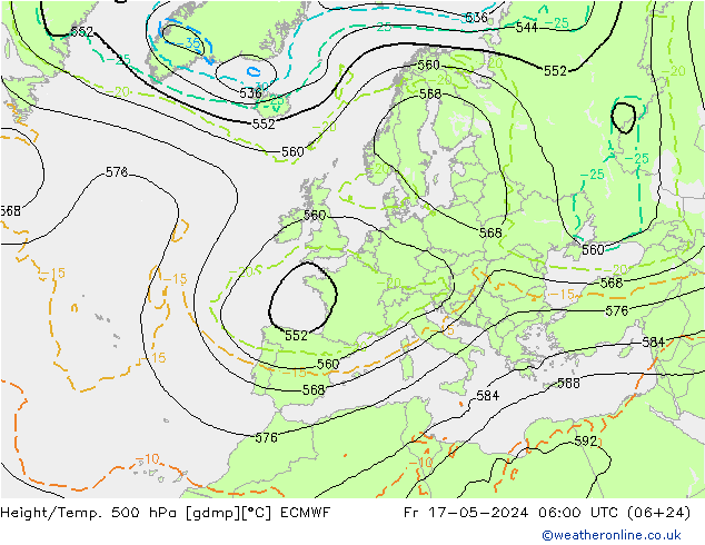 Yükseklik/Sıc. 500 hPa ECMWF Cu 17.05.2024 06 UTC