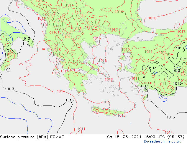 Luchtdruk (Grond) ECMWF za 18.05.2024 15 UTC