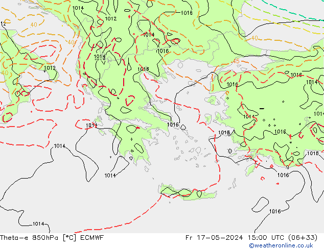Theta-e 850hPa ECMWF  17.05.2024 15 UTC