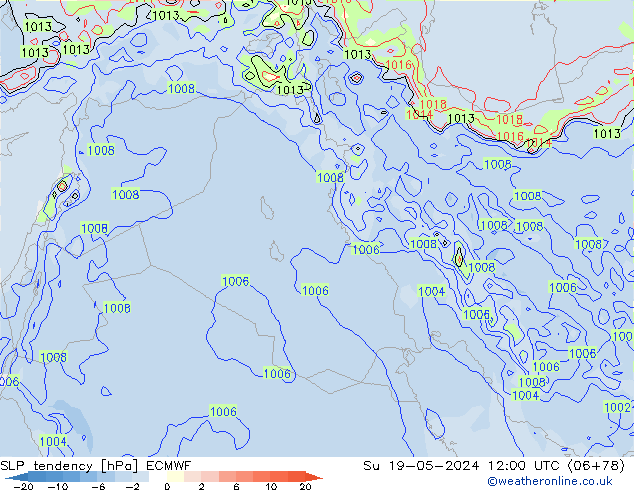 Drucktendenz ECMWF So 19.05.2024 12 UTC