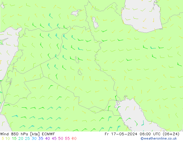 Wind 850 hPa ECMWF Fr 17.05.2024 06 UTC