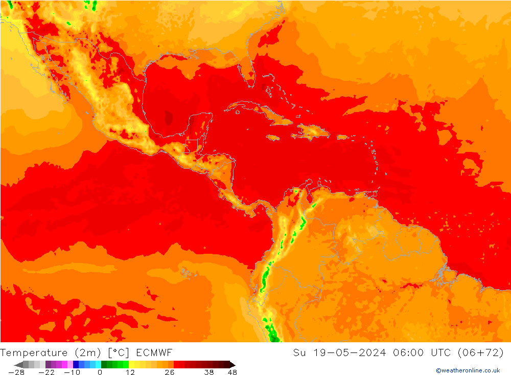 Temperature (2m) ECMWF Ne 19.05.2024 06 UTC