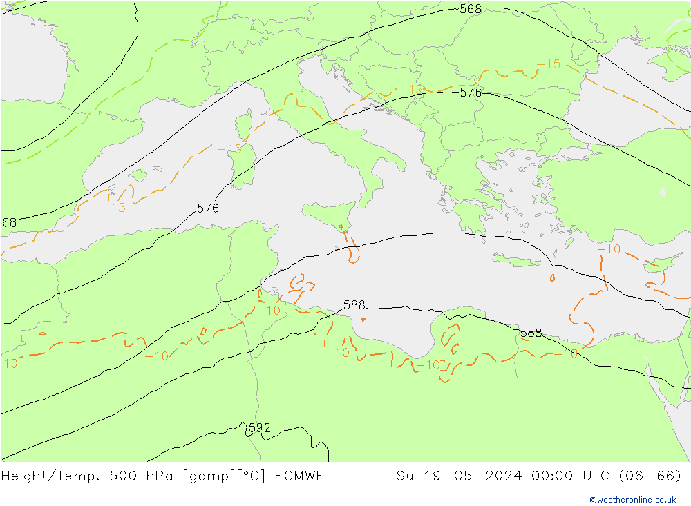 Z500/Regen(+SLP)/Z850 ECMWF zo 19.05.2024 00 UTC