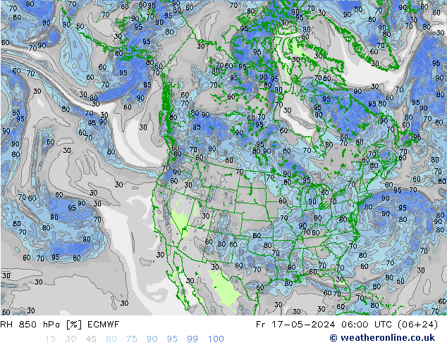 RH 850 hPa ECMWF Fr 17.05.2024 06 UTC