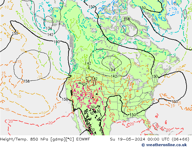 Z500/Rain (+SLP)/Z850 ECMWF Su 19.05.2024 00 UTC