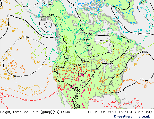 Z500/Rain (+SLP)/Z850 ECMWF Su 19.05.2024 18 UTC