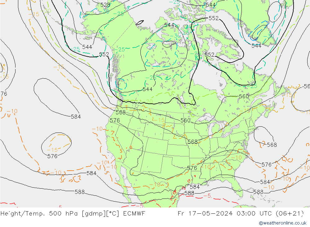 Height/Temp. 500 hPa ECMWF Fr 17.05.2024 03 UTC