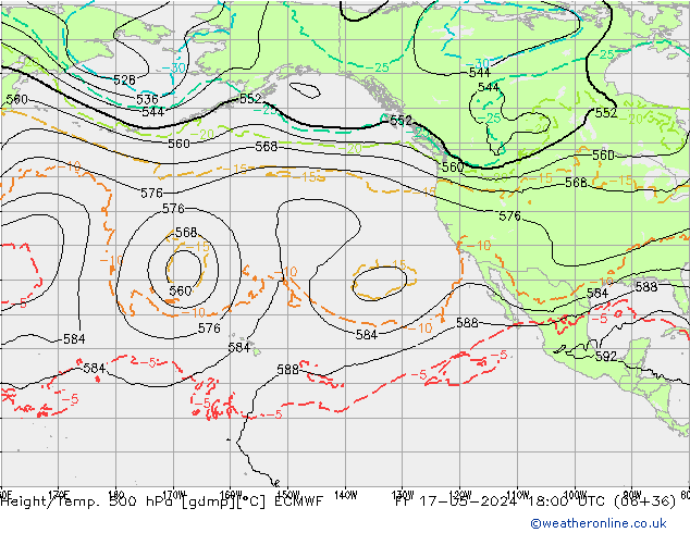 Z500/Rain (+SLP)/Z850 ECMWF  17.05.2024 18 UTC