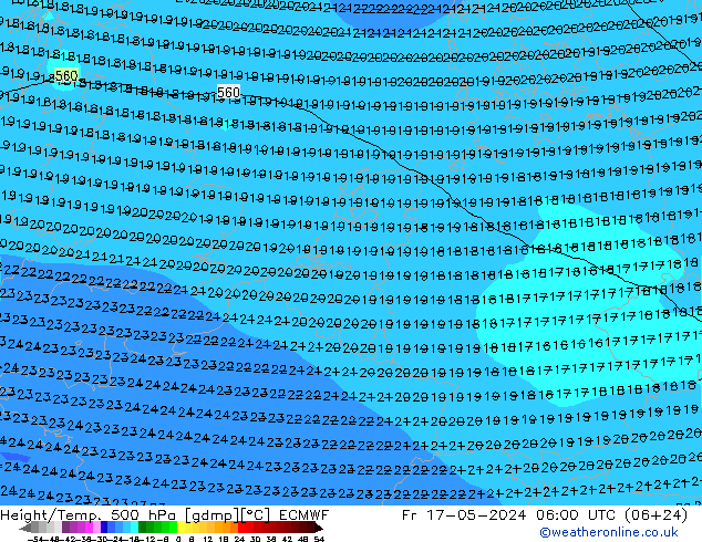 Z500/Rain (+SLP)/Z850 ECMWF  17.05.2024 06 UTC
