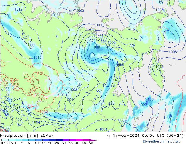 Yağış ECMWF Cu 17.05.2024 06 UTC