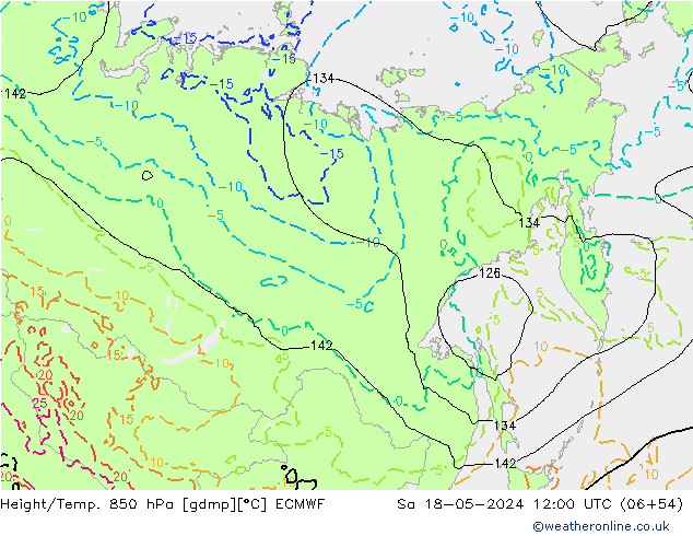 Z500/Yağmur (+YB)/Z850 ECMWF Cts 18.05.2024 12 UTC