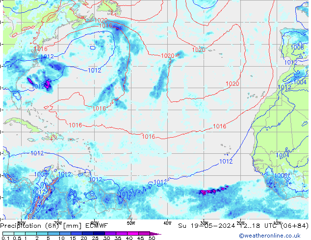 Z500/Rain (+SLP)/Z850 ECMWF nie. 19.05.2024 18 UTC